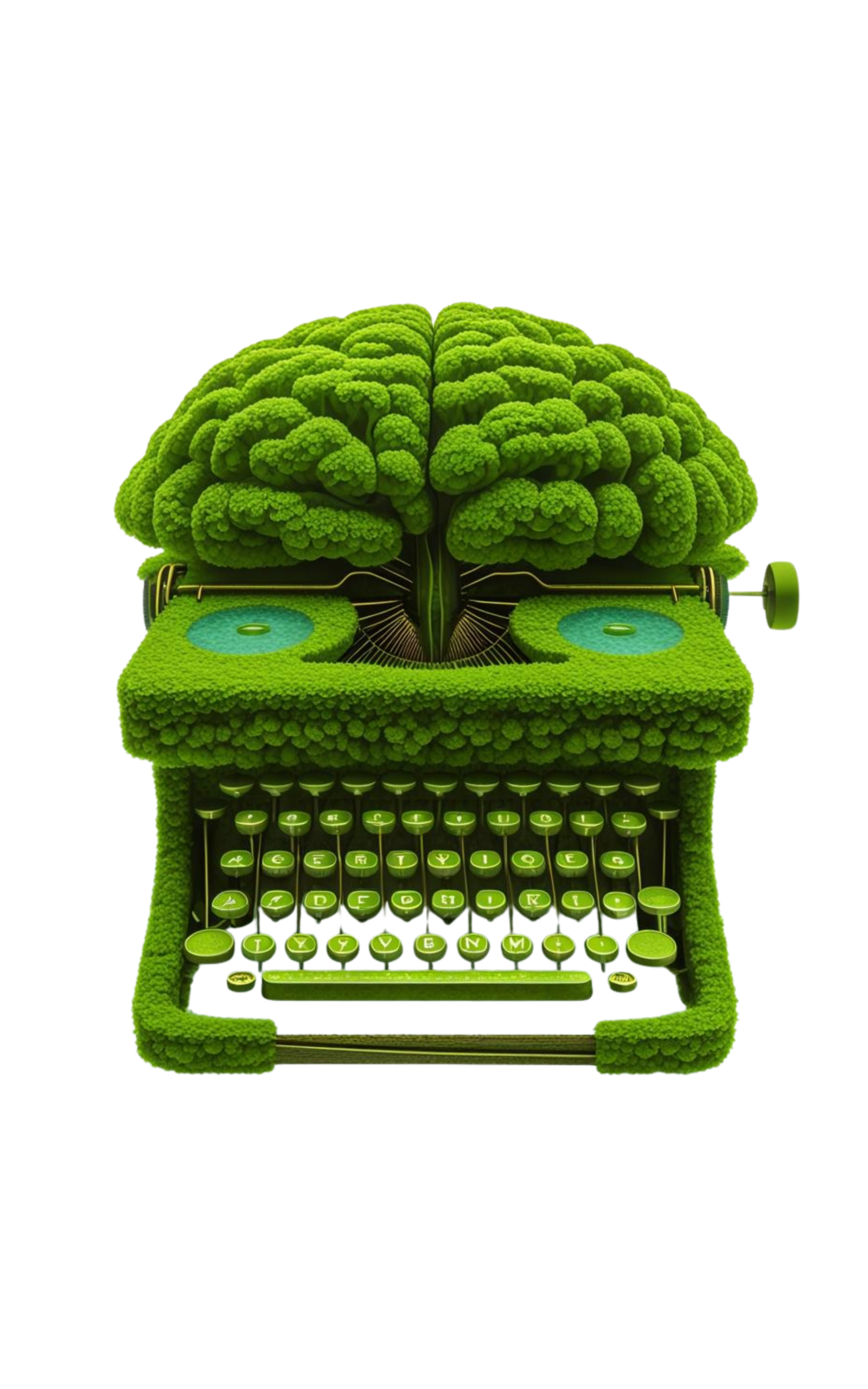 a typewriter resembling a brainforest